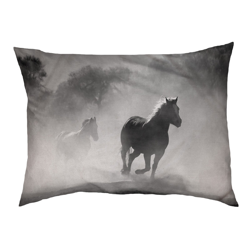 Coussin de concepteur galloping Burney, Marron foncé, L 32,5 po x l 42,5 po