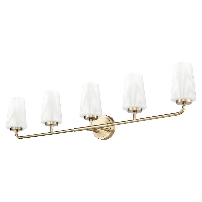 Mathieson Vanity, Gold, 5 Lights, 9.5" H x 40" W x 6.5" D