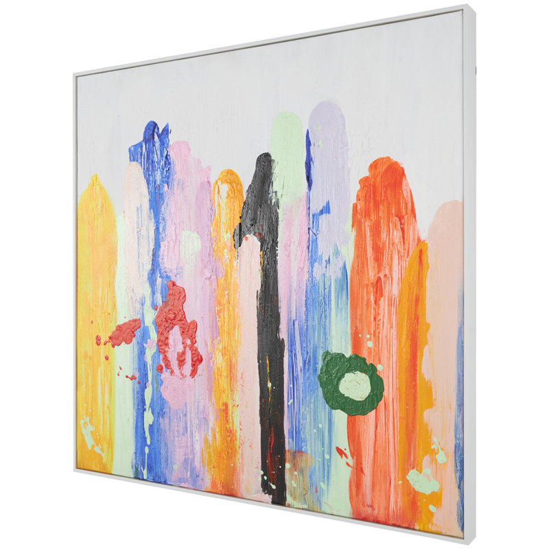 Stroke Abstract, peinture sur toile encadrée