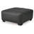 Burt Oversized Accent Ottoman, Dark Graphite Grey Polyester, 40 Inch