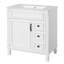 Meuble-lavabo de 30 po avec lavabo en céramique, petite armoire de salle de bain, armoire moderne avec 2 tiroirs et tablette réglable-121709116