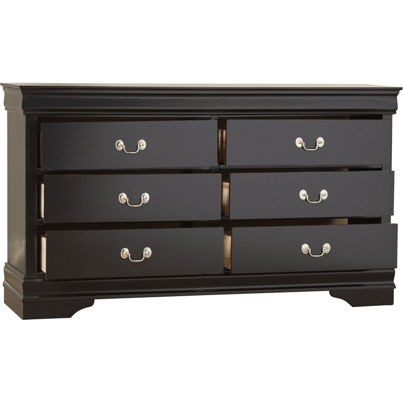 Waynesburg 58.5'' W 6 - Drawer Dresser, Black