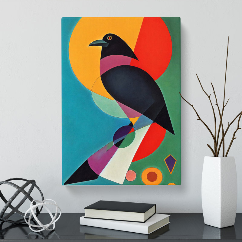 Zuccaro Raven Bird Abstract Vol.3 - Wrapped Canvas, 50cm H x 35cm W
