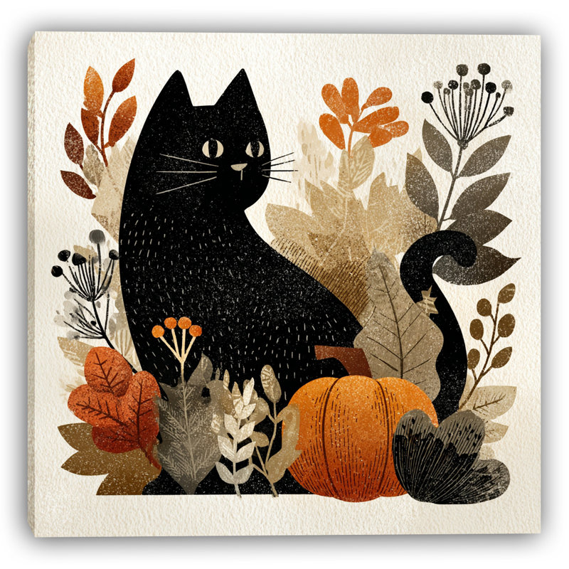 «Whiskers in Autumn Glow», art mural sur toile tendue