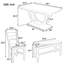 Ensemble de 6 tables de salle à manger en bois 6 pièces avec banc long et 4 chaises de style moderne-118003116