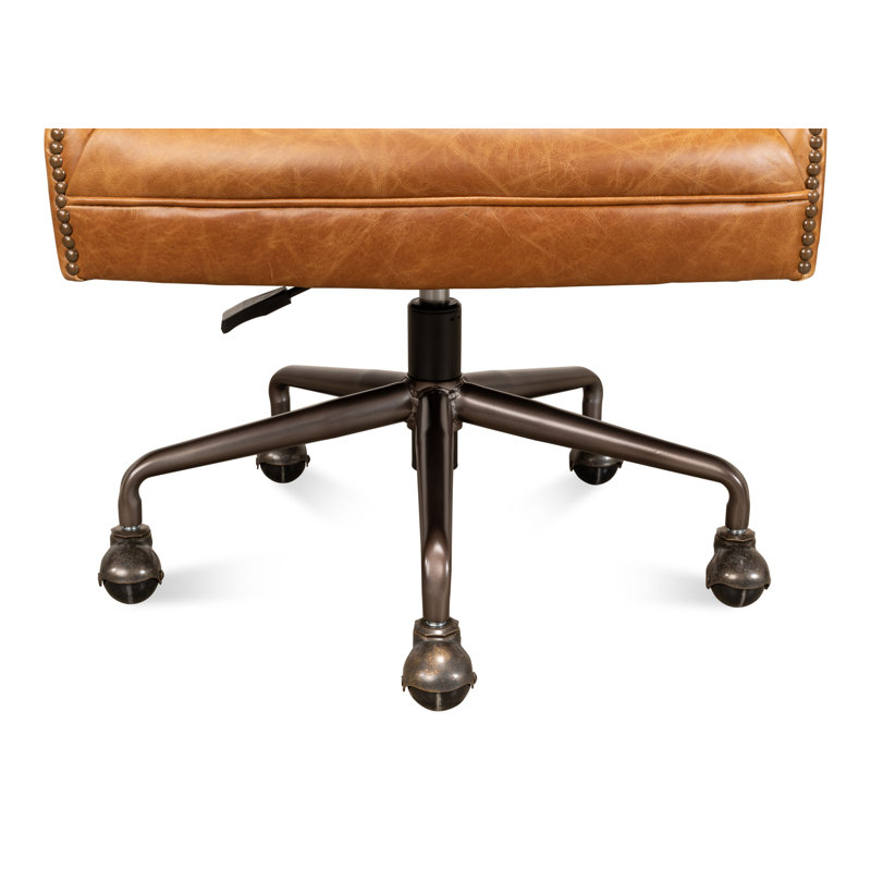 McKellen Leather Swivel Executive Chair, Cuba Brown