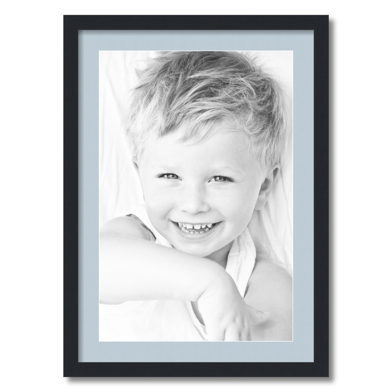 Matte Picture Frame with Mat, Baby Blue