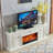 European-style solid wood electric simulated fire heating fireplace