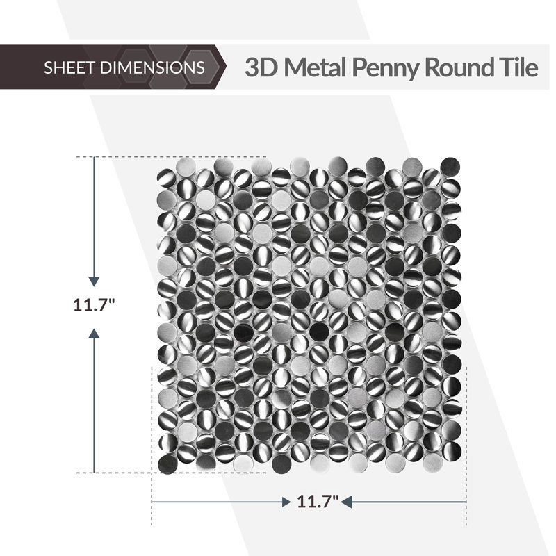 12" x 12" Metal Look Mosaic Wall Tile