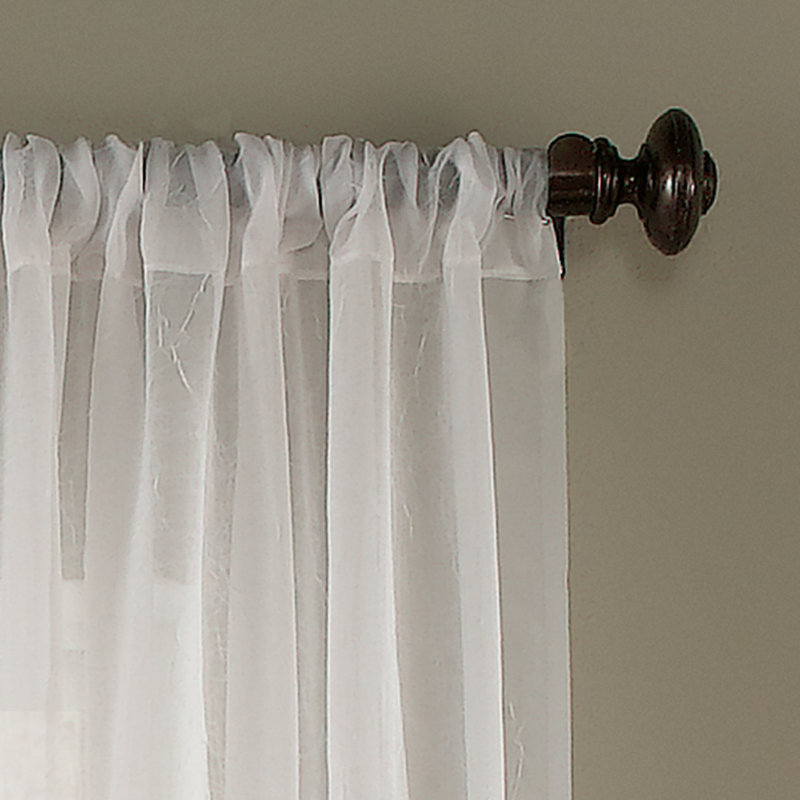 Winter White 108" Sheer Polyester Rod Pocket Curtain Panel