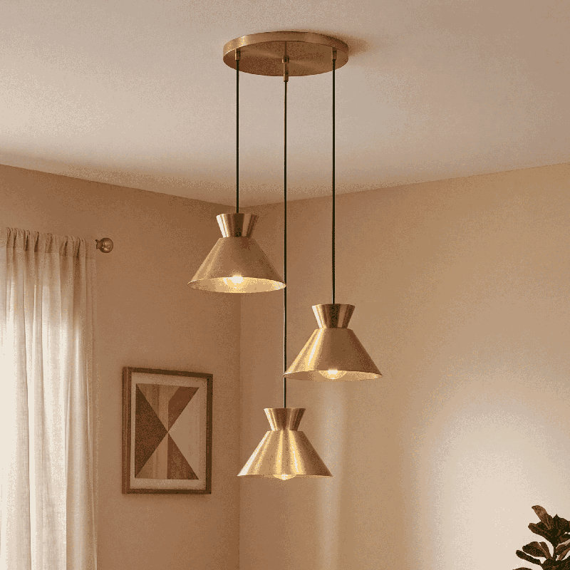 Lustre multi-points 3 lumières Nyjia, Noir mat
