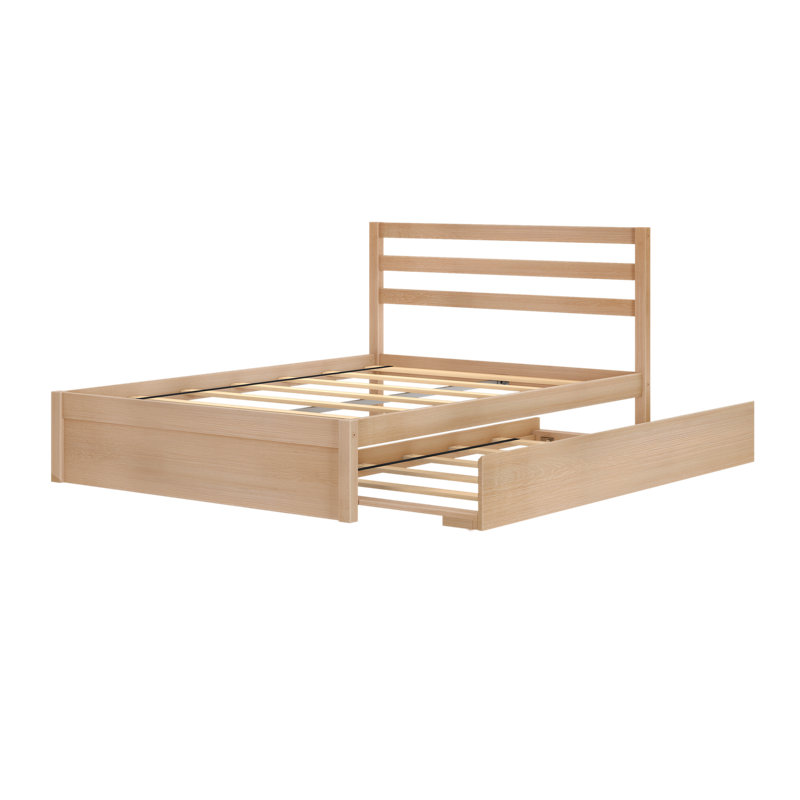 Lit simple Bear avec lit gigogne Bear, Full, Embossed Natural