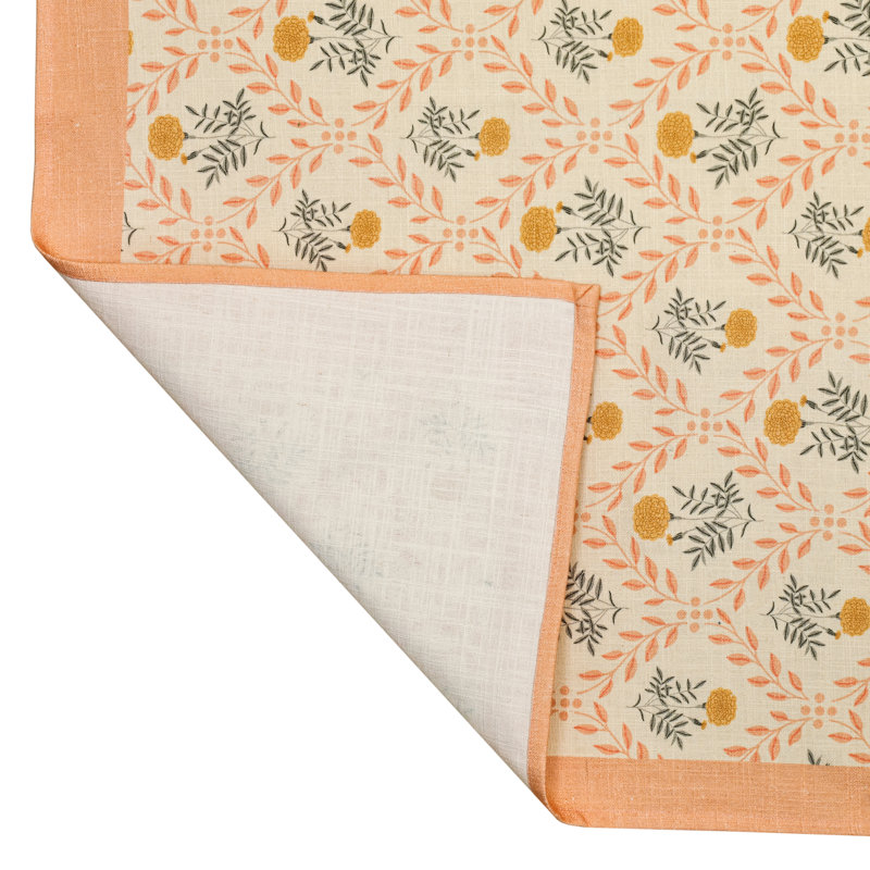 Nappe en coton naturel rose poudré Dolce 70 x 120 po