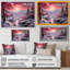 «White Snowy Trees by The River At Red Sunset I», impression sur toile-479263330-479263332