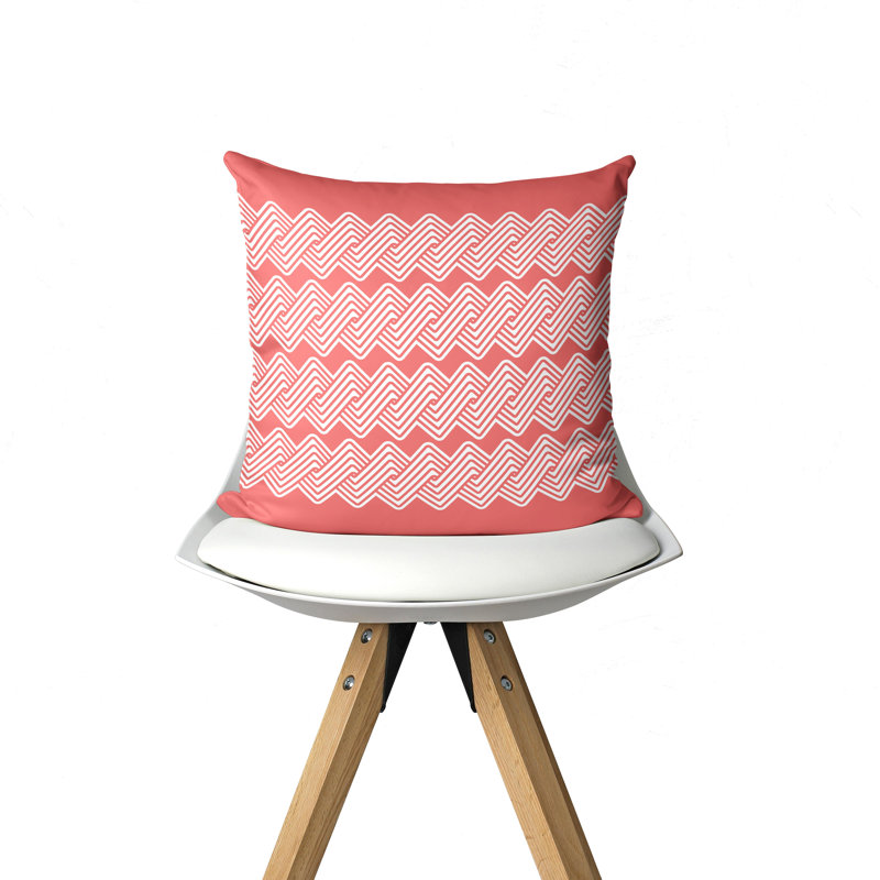 Housse de coussin d'intérieur Cora Abstract Tribal Zigzag Lines, 18" x 18"