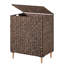 Panier à linge 2 sections, 34,3 gallons (130 L) Panier à linge en osier de jacinthe d'eau tissé à la main avec couvercle, matériau naturel, doublures amovibles lavables à la machine, poignées-120190374
