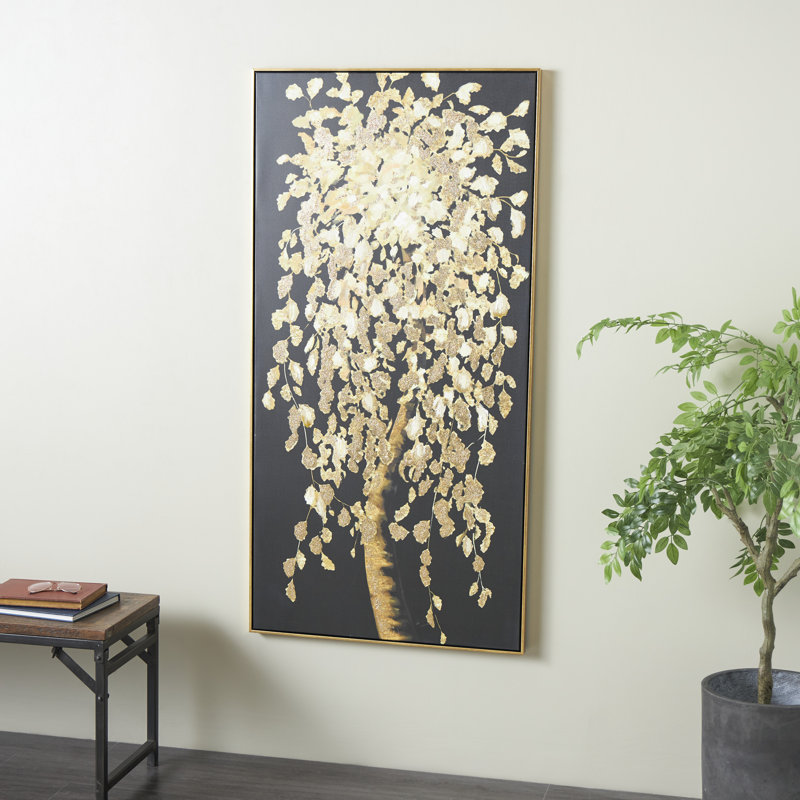 Arbre en polystone avec art mural encadré