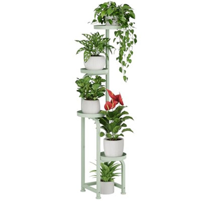 Corner Plant Stand For Multiple Pots-Maximize Your Indoor & Outdoor Plant Space-Mint Green