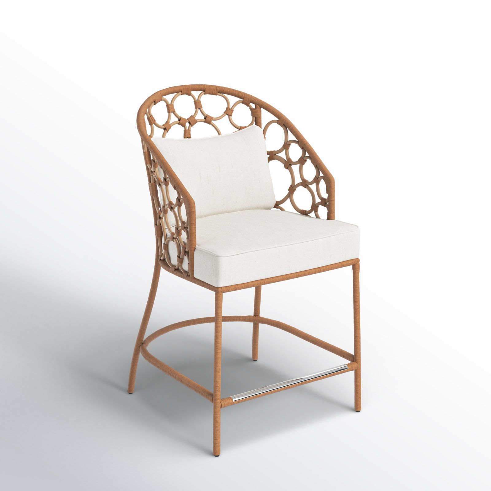 Rosalie Woven Stool, Brown