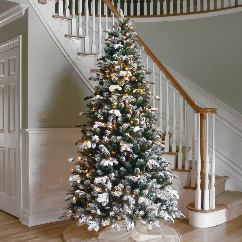 Neiman Marcus 7.5' White Iridescent Christmas Tree with LED Lights