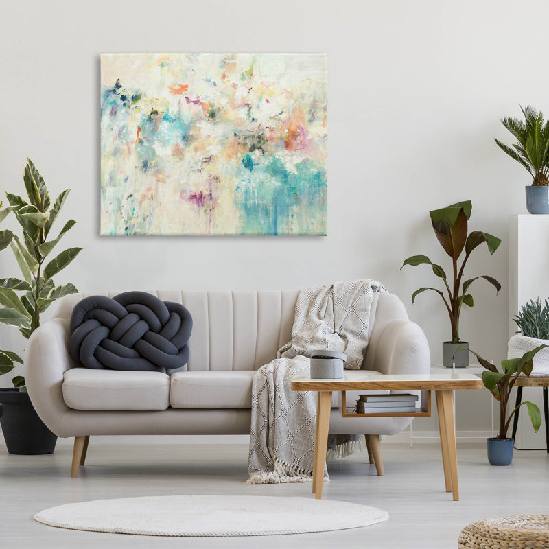 Art contemporain sur toile, composition abstraite contemporaine par Lisa Ridgers, H 36 po x l 48 po x P 1,5 po