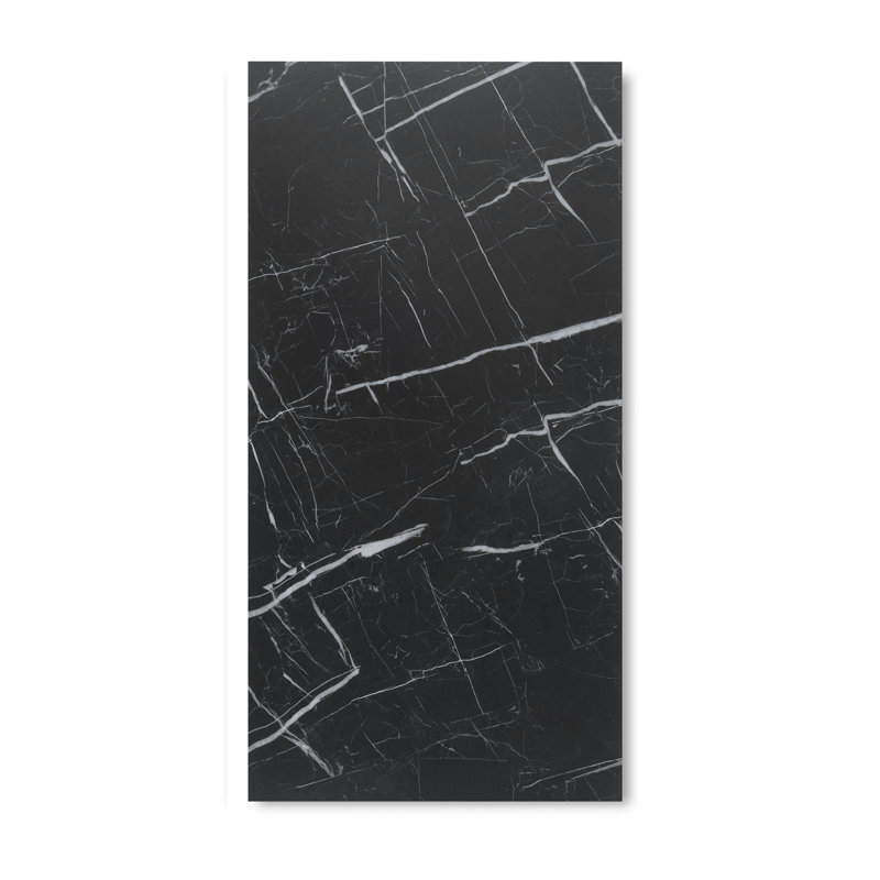 GlueCore Classic 22mil x 12" W x 24" L Glue Down Vinyl Tile Flooring, Blackrock