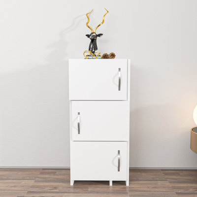 Versatile Multi-Purpose Cabinet, White, 25.6 x 35.4 x 12.4 inches | 100% Melamine Coated Particle Board, Thickness: 0.7 inches | Numerous Shelves, Wall-Mountable, Modern Design for Home & Office Storage Solutions