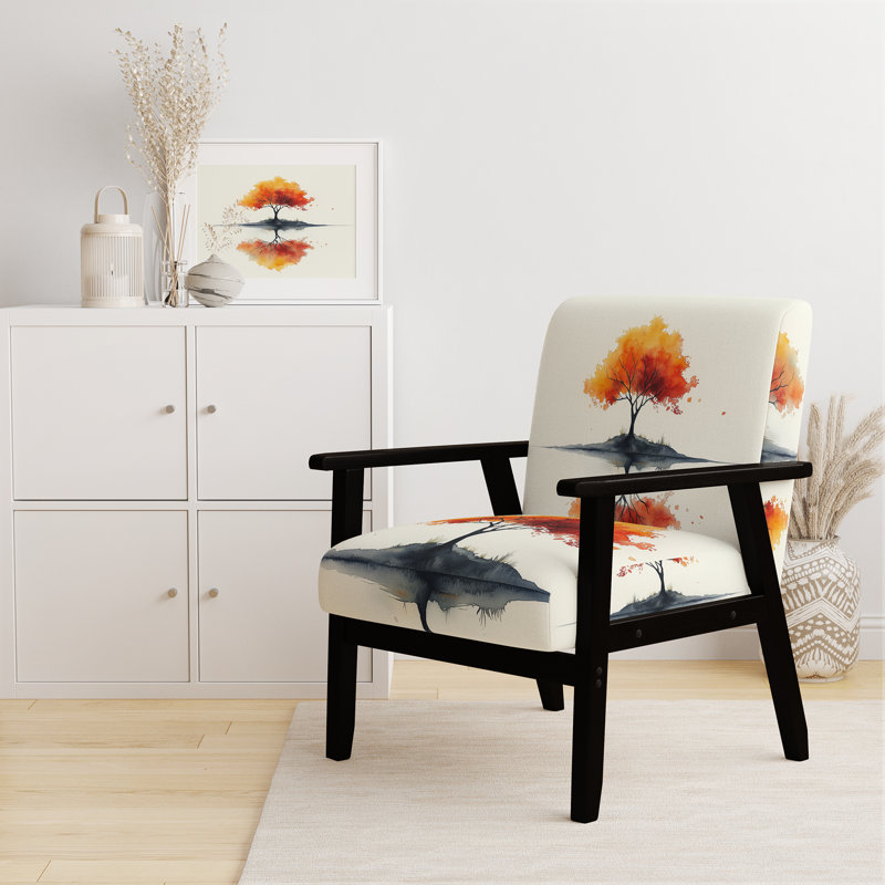 Chaise d'appoint Tree, Accoudoirs carrés noirs