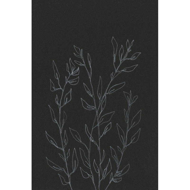Simple Stalk I - Painting, 122 cm H x 81 cm W, Black Floater Framed