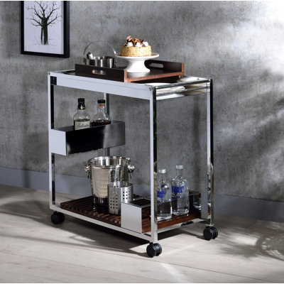 Chrome Finish Serving Cart