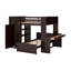 Full Size Loft Bed With A Twin Stand-Alone Bed,Wardrobe,Desk,And Shelves