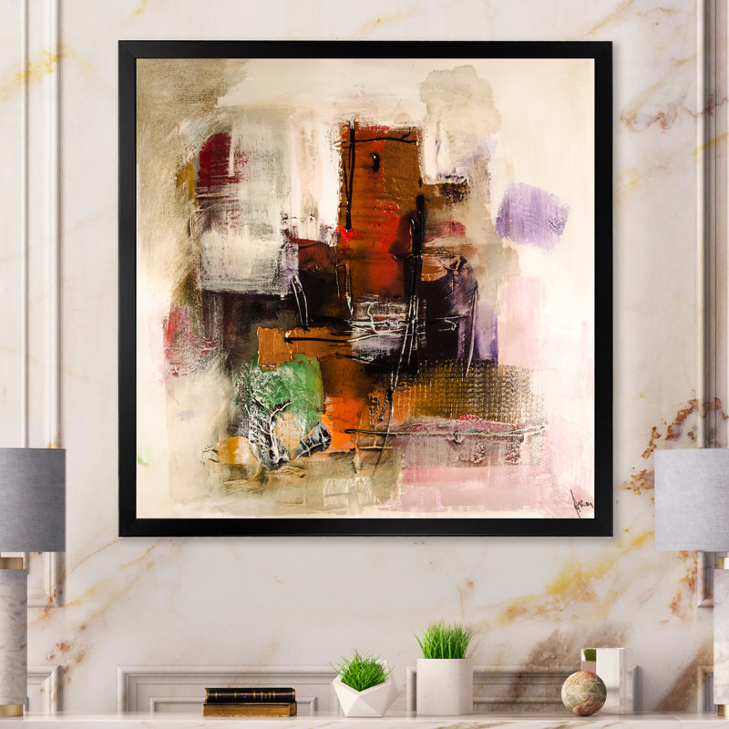 «Abstract Energetic Color Dance III», reproduction d'art sur toile encadrée, Cadre photo noir, H 16 po x l 16 po x P 1 po