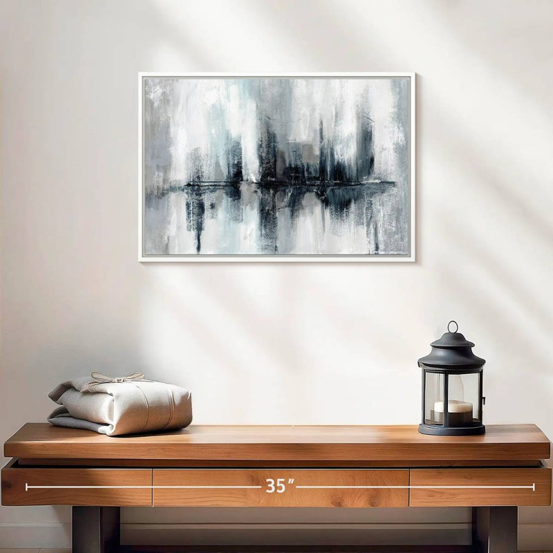 Lumières de port indigo, Cadre flottant blanc, 19 po x 13 po