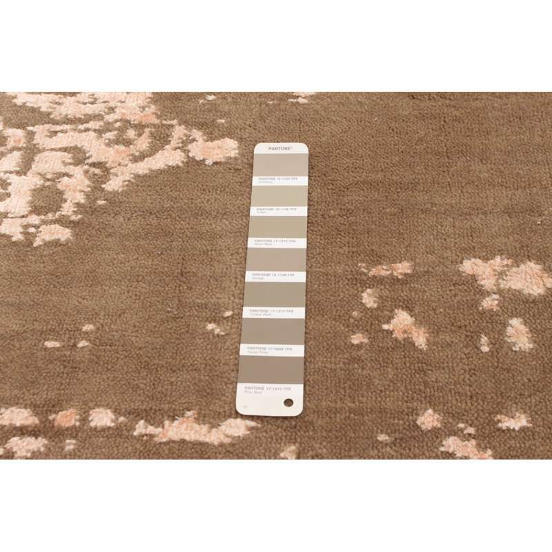 Tapis taupe noué à la main Solemi