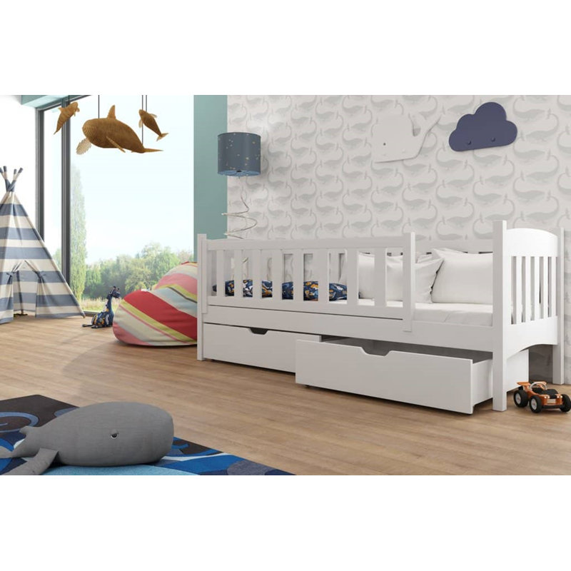 Juana Single (3') 2 Drawer Bed Frames, White Matt