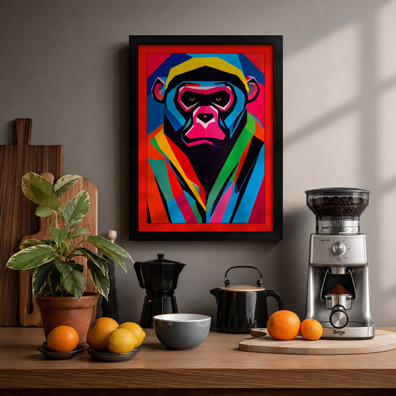 Primate Pop Art Modern - Print, A4 - 29.7 x 21.0 cm, Black