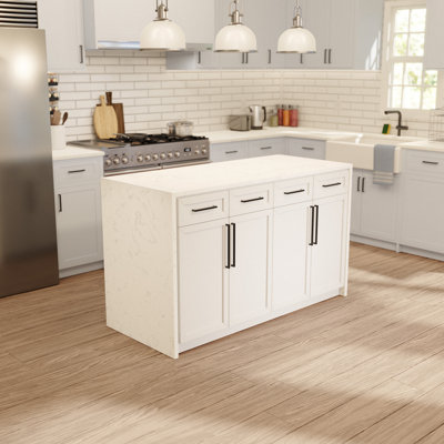 Andranique Kitchen Island with Engineered Marble Top