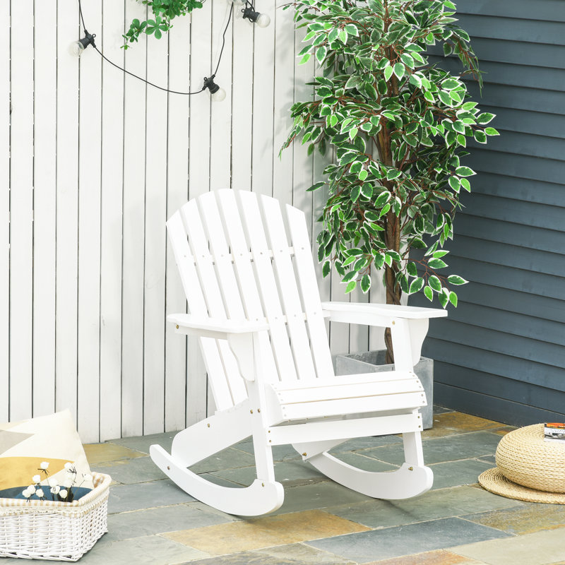 Chaise avec chaise berçante en bois Adirondack