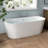 63'' Freestanding Whirlpool Tub Soaking Acrylic Bathtub With Faucet