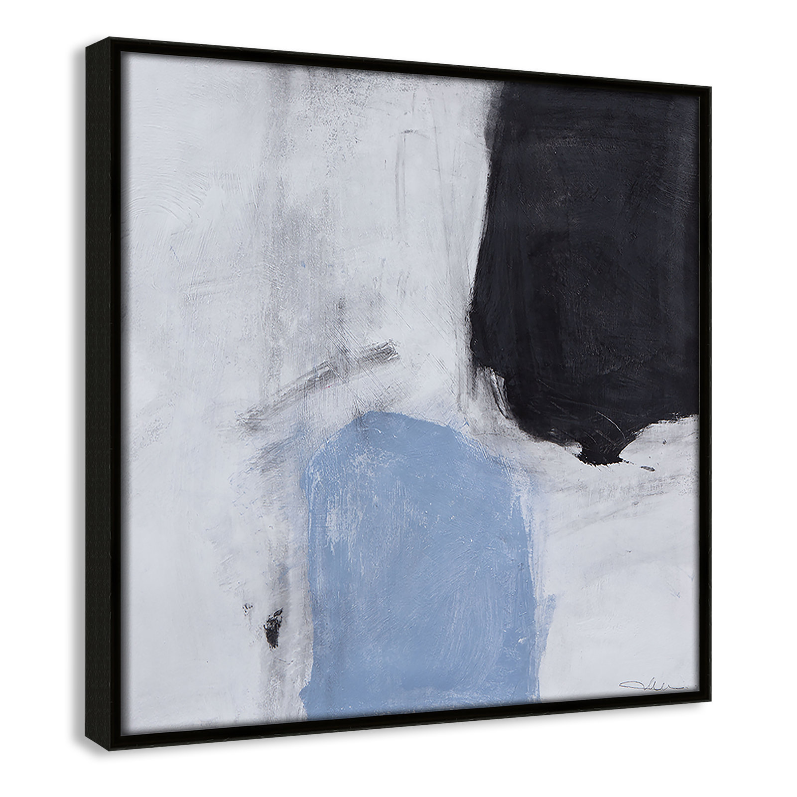 From Powder Blue to Onyx Print, 13.5" H x 13.5" W, Espresso