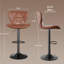 Tabouret de bar pivotant à hauteur réglable pour animaux de compagnie avec dossier, tissu technique résistant aux égratignures, repose-pieds et base en métal noir - Chaise de bar durable pour îlot de cuisine, bar de salle à manger, propriétaires d-1806675158-1806675159