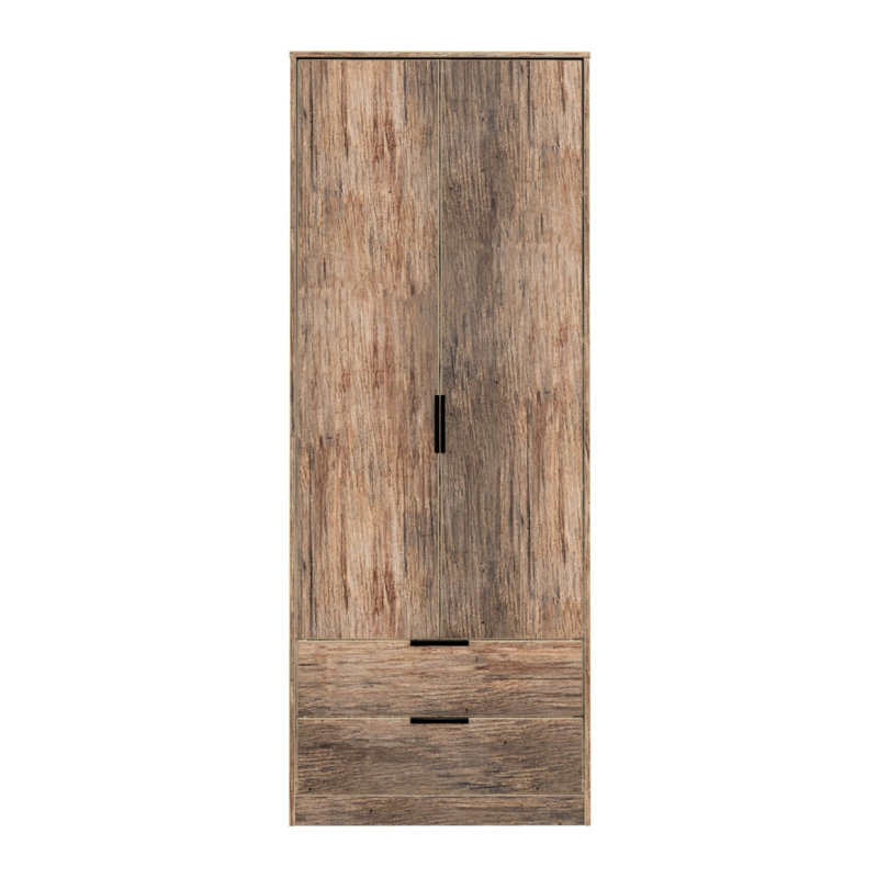 Fully Assembled Tuckerton Wardrobe, Old Oak Wood Veneer, 197cm H x 74cm W x 53cm D