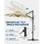 Parasol extérieur en porte-à-faux 10 pi, rotation à 360 degrés, avec DEL-1167558678