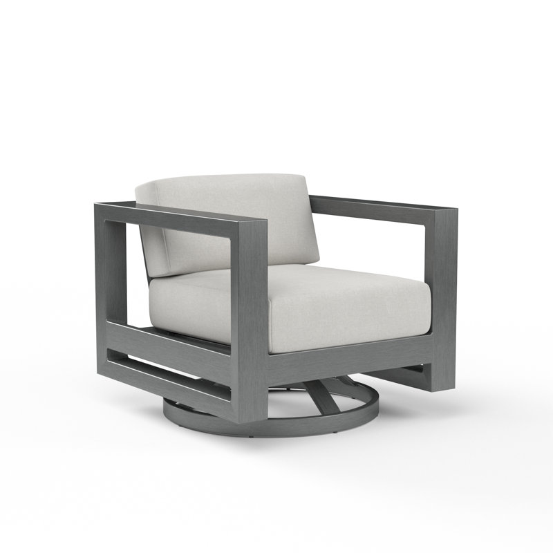 Redondo Outdoor Swivel Lounge Chair, Cast Silver Sunbrella®