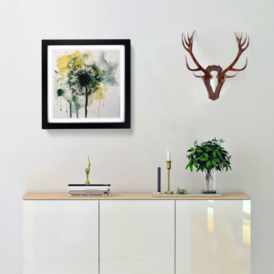 Dandelion Gestural Art No.3 - Framed Print