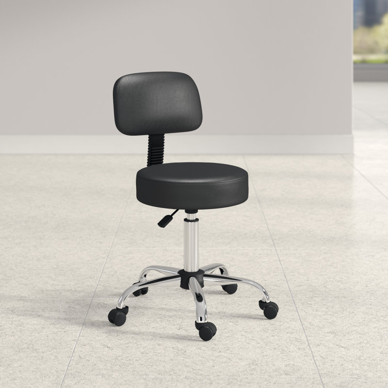 Boss Office Products Vinyl Drafting Chair, Black