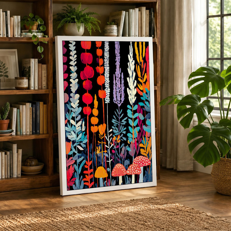 Garden In Pattern Botanical - Print, 30x20 - 76.2 x 50.8 cm, Taupe Border