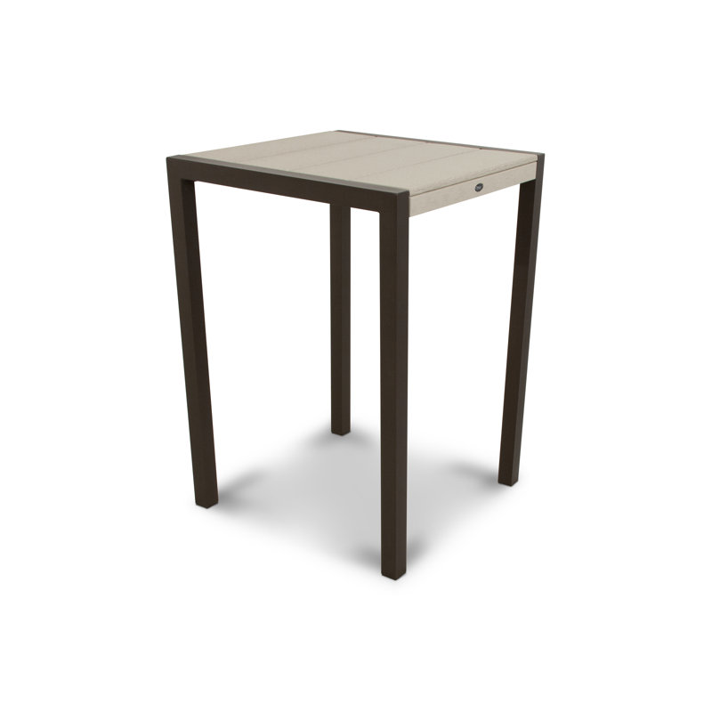 Table de bar POLYWOOD Surf City, Bronze texturé / Château de sable, 30 po x 30 po