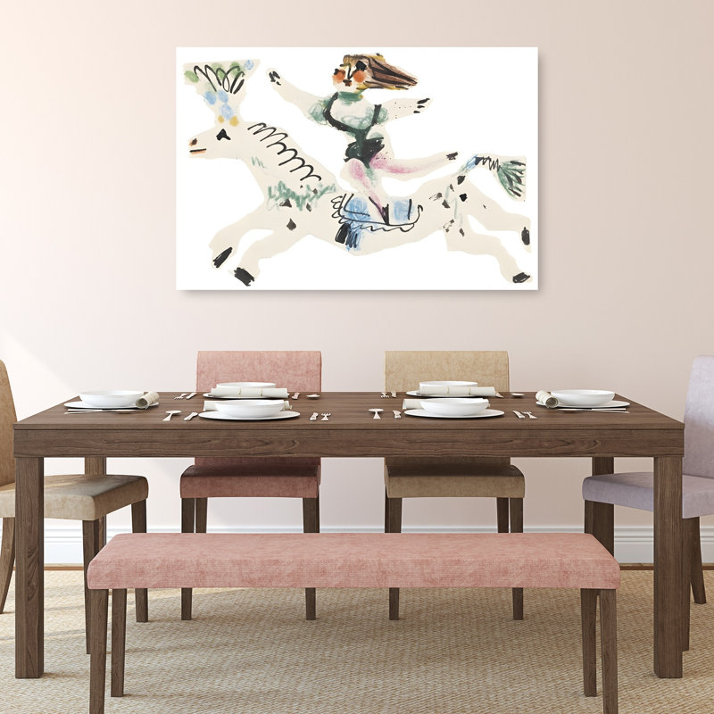 «Whimsical Horse Ride Playful Whimsical Contemporary», reproduction d'art murale, H 32 po x l 48 po