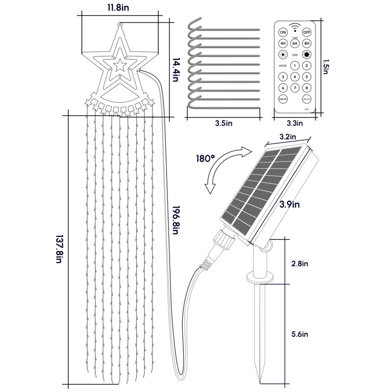 Guirlande solaire pour l'extérieur